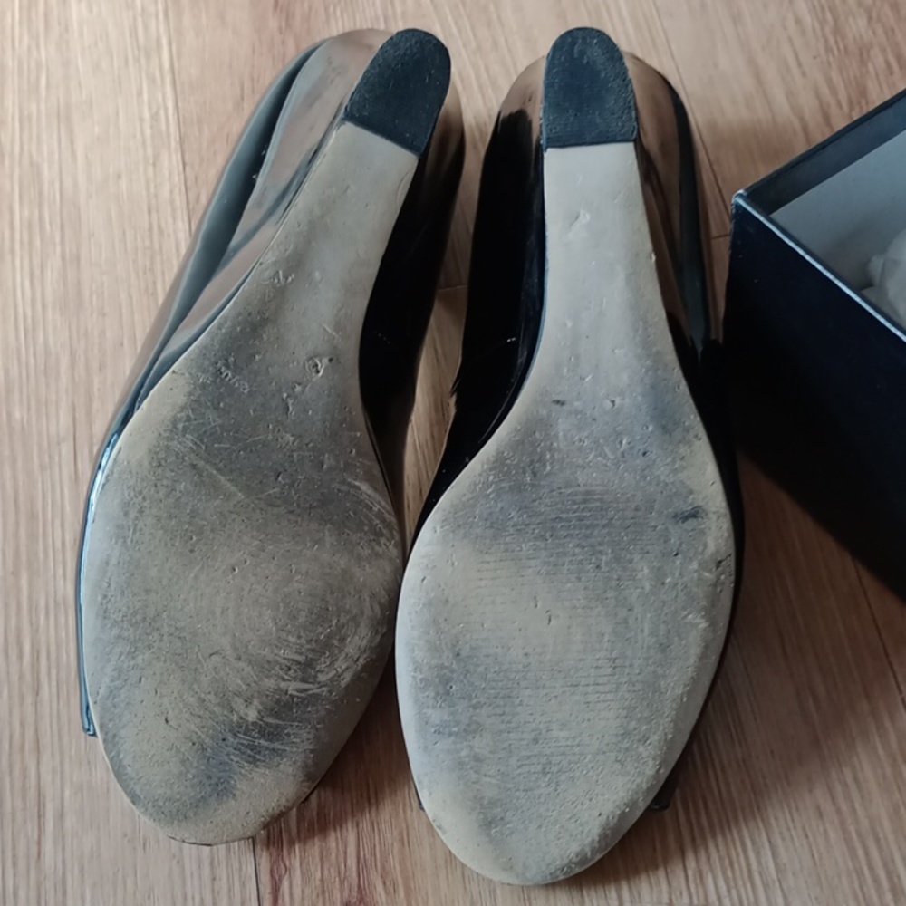 Verali Black Peep toe Wedges AU 7 1/2 - Picture 3 of 8